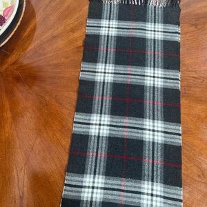 Plaid Scarf in Black, White, and Red
